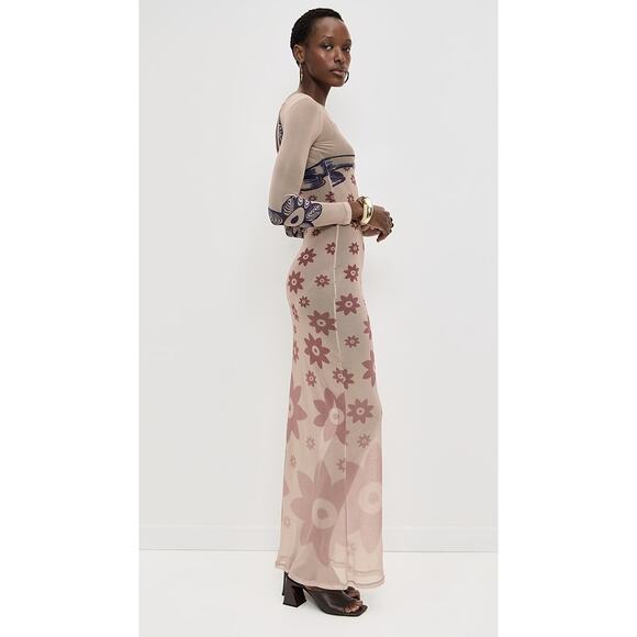 HOUSE OF AAMA Women's Multicolor La Sirene Bodycon Maxi Dress Size 4 - Picture 3 of 14